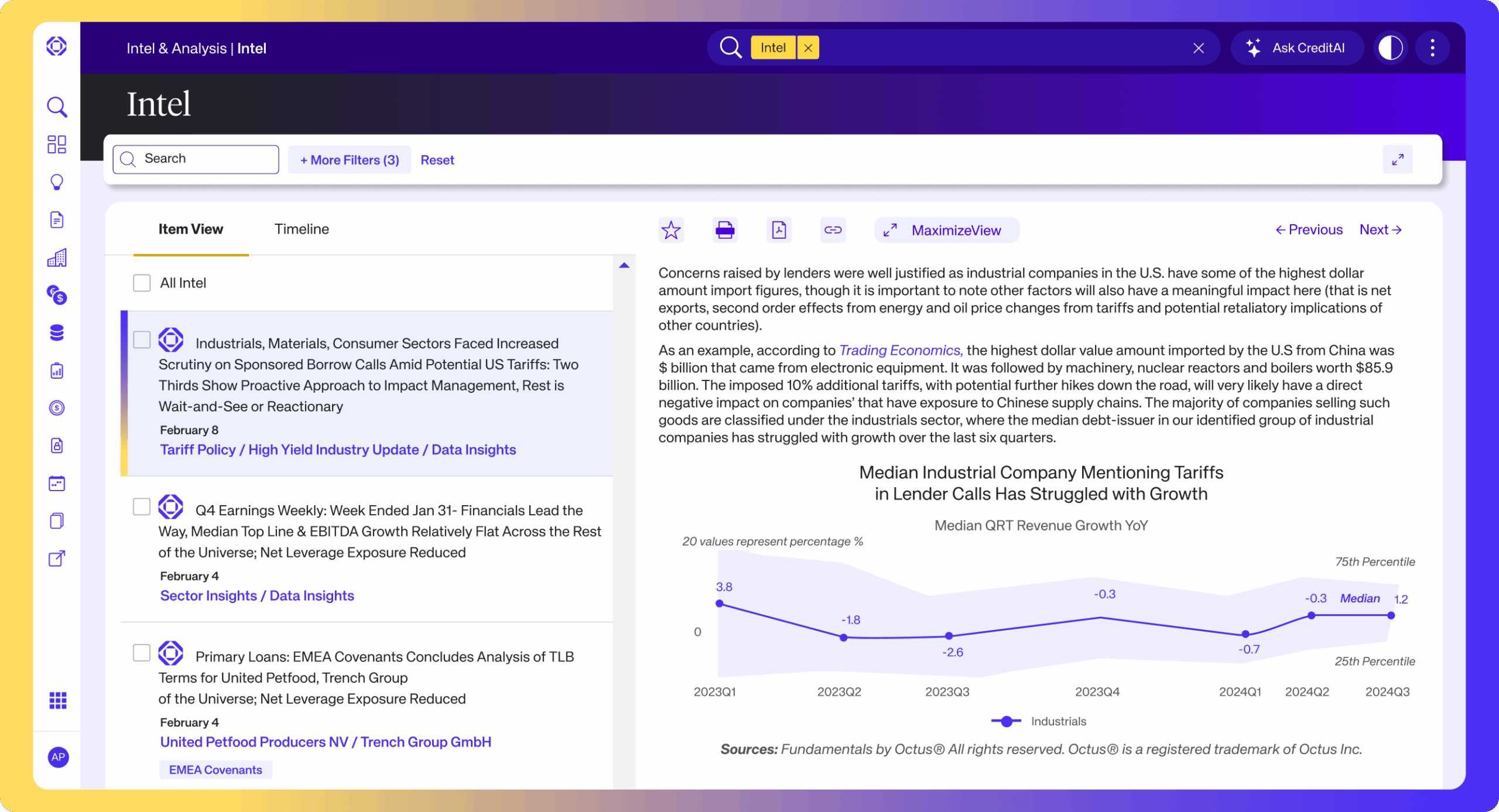 Middle Market Intelligence Screen