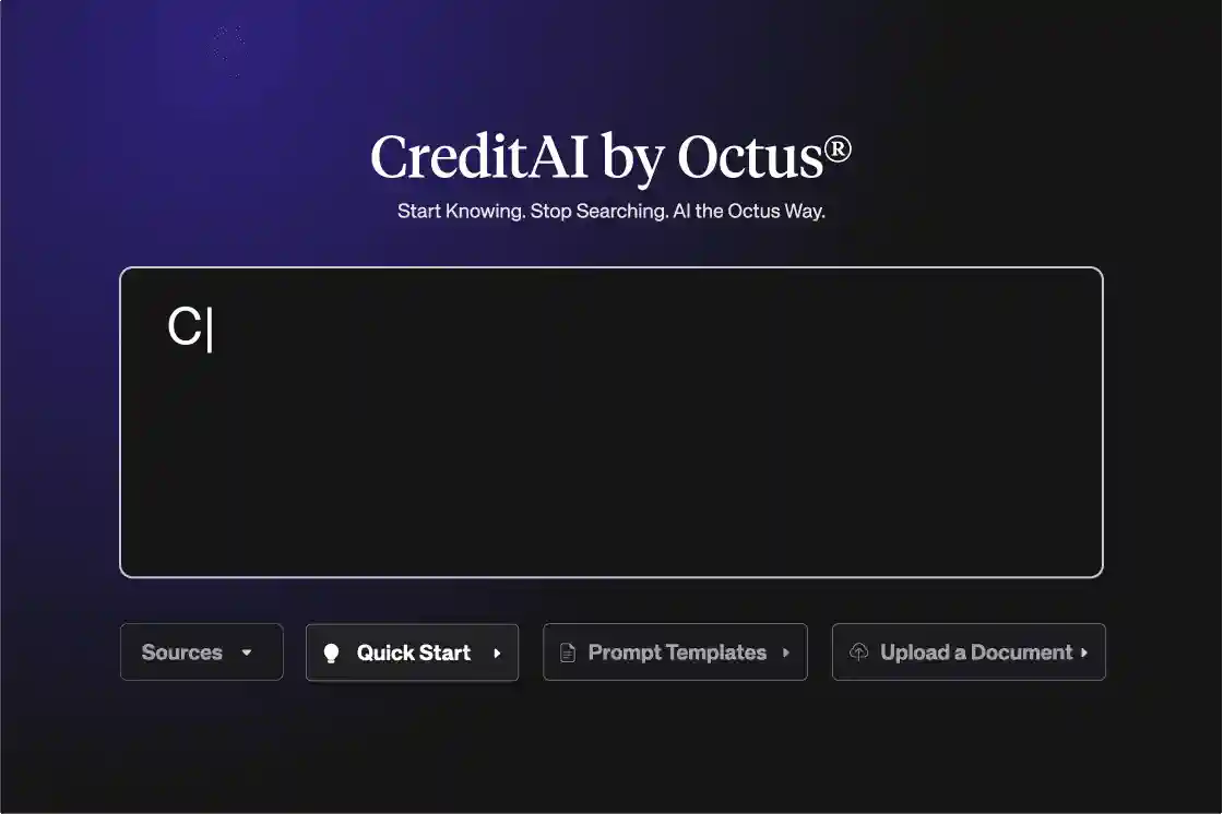One lens, total visibility Transform the way you navigate the sub-investment grade credit market. CreditAI by OctusⓇ layers agentic AI on top the world’s largest validated library of leveraged finance data and intelligence.